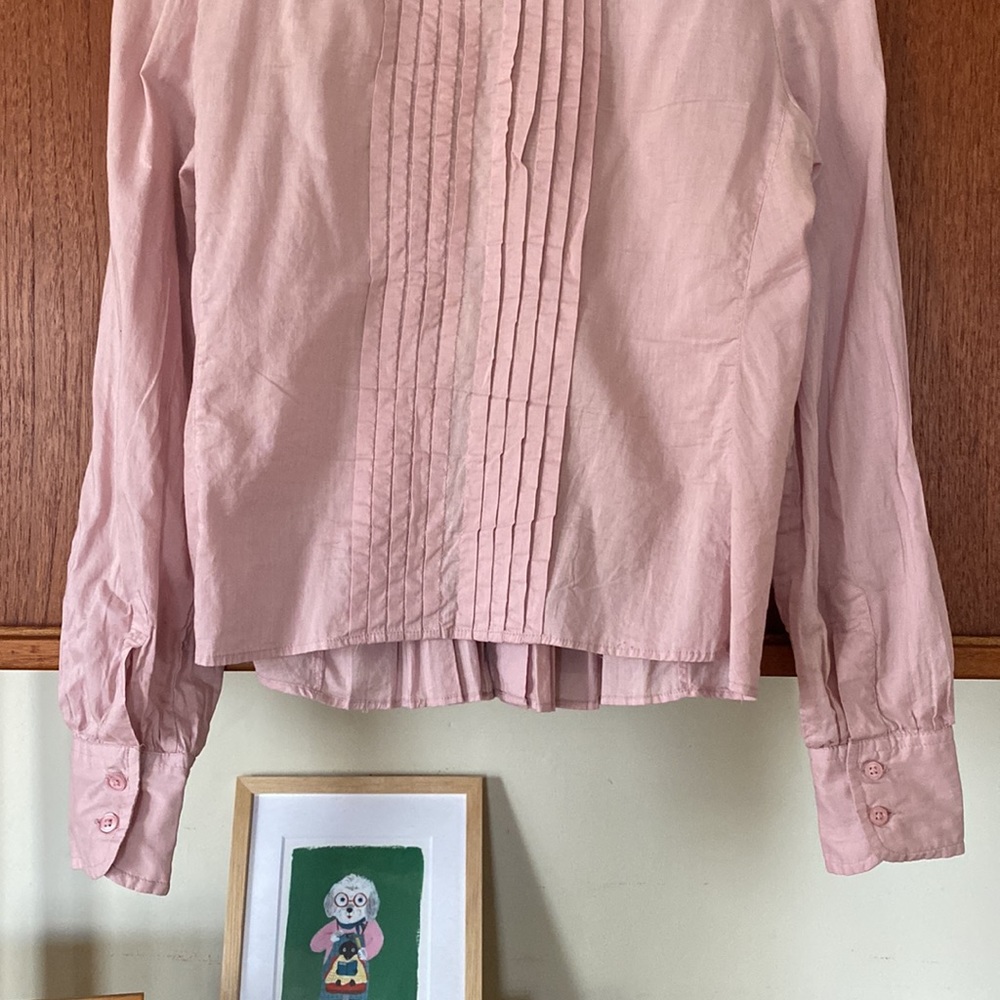Anthropologie Odille pinkish/lavender shirt. Pleated in front and middle back. - Picture 9 of 13